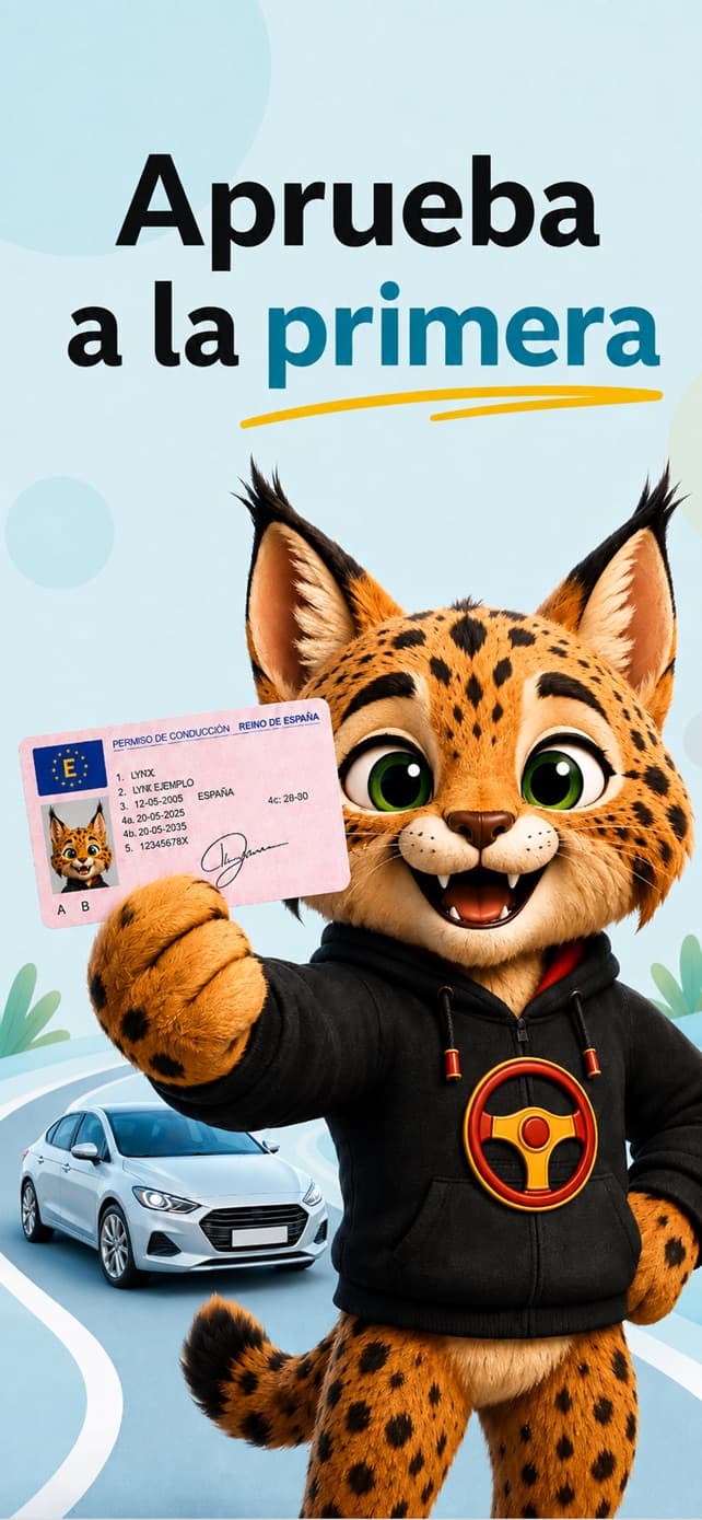 Pantalla promocional de SacaCarnet con la mascota y el objetivo de aprobar a la primera